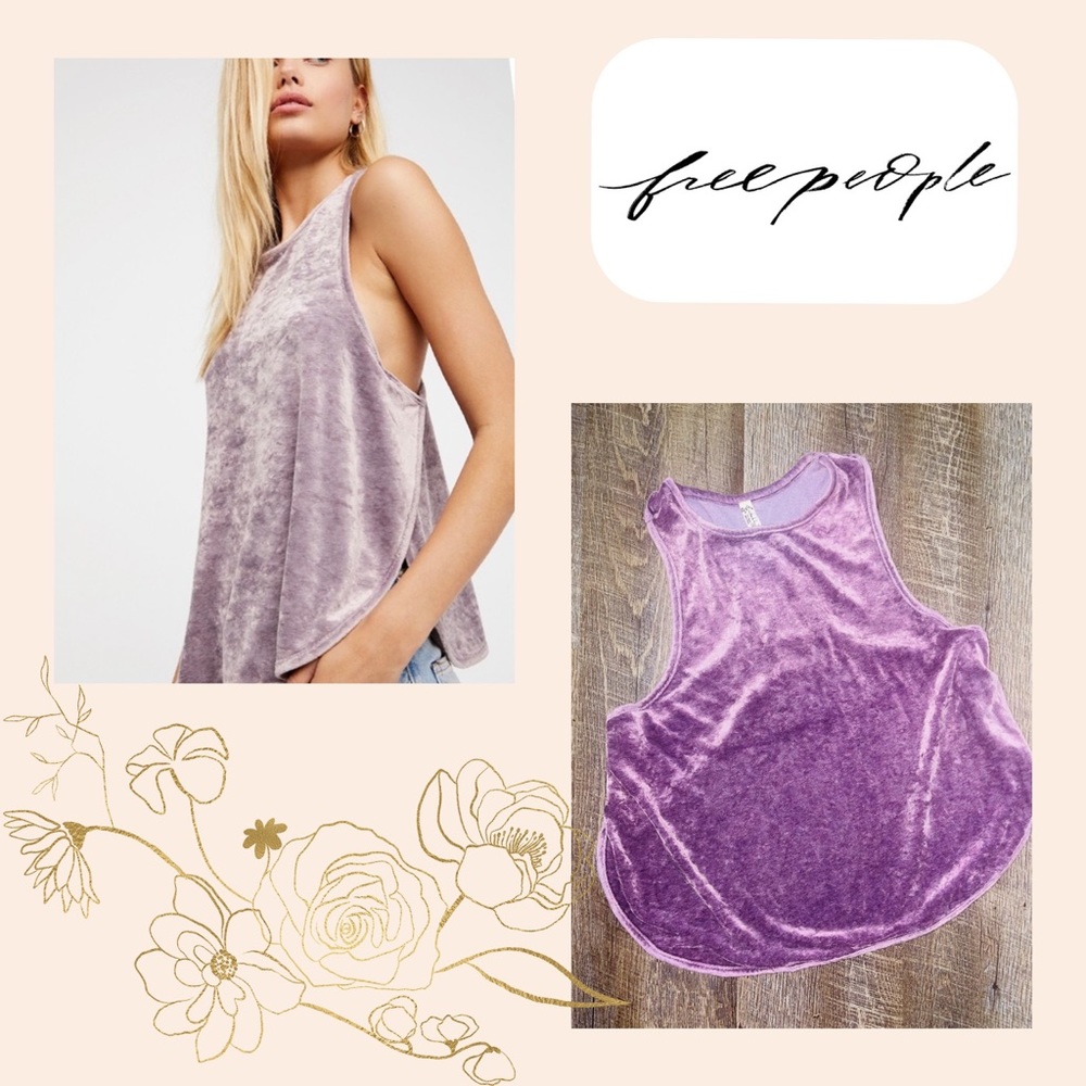 Intimately Free People Frenchie Velour Velvet‎ Racerback Tank Top